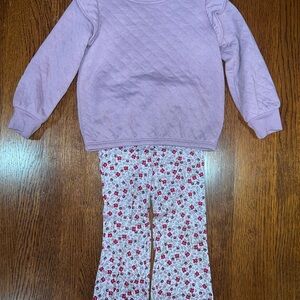 Girls Set in Purple and Floral Print